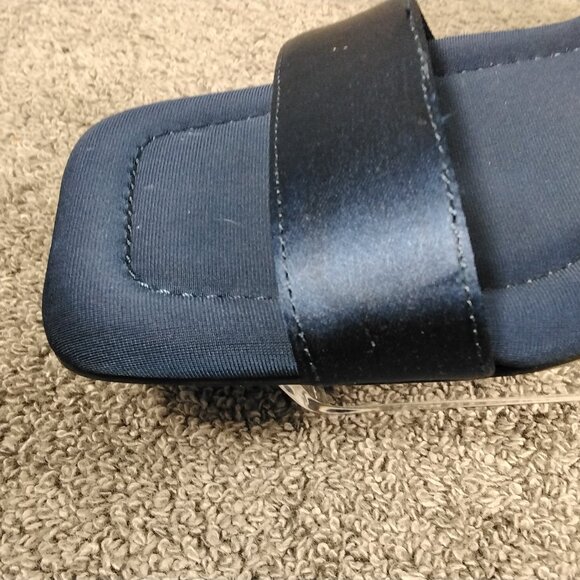 Anne Klein iFlex Josie Heeled Sandals Womens 5.5 M Navy Blue Satin Rhinestone - Picture 9 of 13